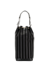 Oversized Bucket Bag, &pound;595, Handbags, Black, Canvas/Leather, Back view
